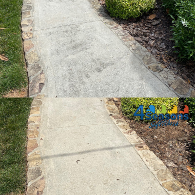 Before and After Walkway Cleaning